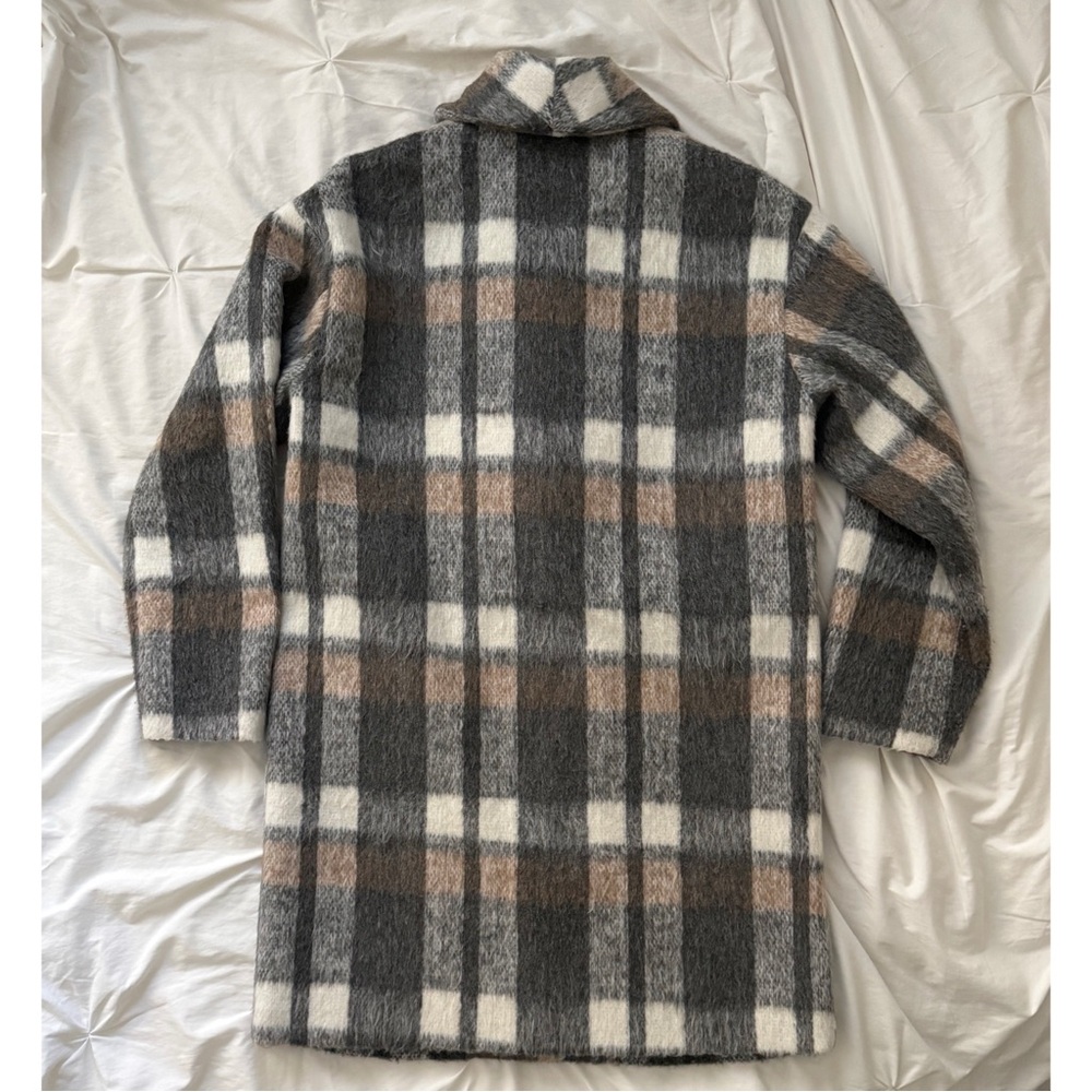 Plaid single breasted shawl-collar coat - Picture 4 of 8